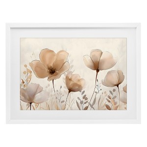 Stupell Industries Neutral Wildflowers Floral Blossoms Framed Print Under Glass Art - 1 of 4