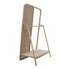 (Black) Solid Oak Wood Clothes Rack, Black Rattan Hanger Rack-clothes Rack with Shelves, Cloth Hanger Standing Garment Racks for Hanging Clothes - 3 of 4