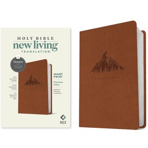NLT Giant Print Premium Value Bible, Filament Enabled (Leatherlike, British Tan Mountain) - (Leather Bound) - 1 of 1