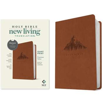 NLT Giant Print Premium Value Bible, Filament-Enabled Edition (Leatherlike, British Tan Mountain) - (Leather Bound)
