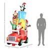CIPACHO 9ft Christmas Inflatables Outdoor Decor - Santa Claus Driving Gift Car with Elk, Elf & Two Penguins for Garden/Lawn - 2 of 4