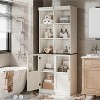 Coucheta 70" Bathroom Storage Cabinet, Freestanding Bathroom Cabinet with Door and Open Shelves Board, Tall Narrow Floor Cabinet for Small Space - 4 of 4
