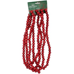 Kurt Adler Wooden Round Beaded Garland, Red, 9ft - 1 of 2