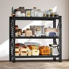 Syemin Utility Storage Shelves 3-Tier Industrial Shelving Rack, Adjustable Shelving Unit, Heavy Duty Garage Storage Rack, Black, 51.2"*23.6"*47.3" - 3 of 4