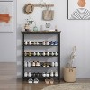 TIRAMISUBEST Vintage Industrial Style Shoe Rack,5-Layer Adjustable Storage with Wooden Top and Metal Frame - 3 of 4