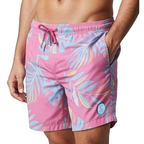 Мужские брюки UZZI Amphibious Gear Men's Pastel Leaves Swim Trunks | Pink Medium