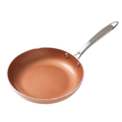 Hastings Home 8" Double Layer Frying Pan with Copper Colored Finish Including Sauté, Omelet, Skillet