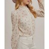 Women's Floral Print Button Down Blouse - BluIvy - 4 of 4