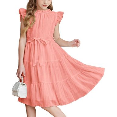 girls size 10 formal dress Arshiner Dresses Tween Summer Boho Wedding Casual Party DressLavender 10-12-Orange Pink-7-8 : Target pageant dresses for kids 10 12