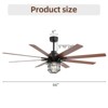 DOMETOUR Modern 66 Inch Ceiling Fan With 6 Speed Wind 8 Blades Remote Control Reversible DC Motor With Light - 4 of 4