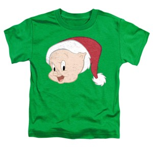 Toddler Boys' Looney Tunes Porky Pig Santa Hat T-Shirt - 1 of 4