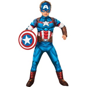 Boys' Marvel Captain America Muscle Costume - Size 4-6 - Multicolored - 1 of 2