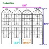 2 Pack Metal Garden Trellis, Rose Trellis Metal With 71" X 19" Rustproof Trellis For Climbing Plants, Rose Climbing Trellis-Cuddlewood - 4 of 4