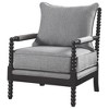 Linen-Like Fabric and Rubberwood Accent Chair with Removable Back, Beaded Frame and Slender Design - 4 of 4