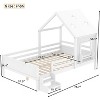 KWPZQEB Twin/Full Size Bed with House Design, Wood Floor Bed Frame w/ Bookcase & Guardrail, Blackboard & Window, Montessori Low Bed for Kids - 4 of 4
