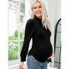 WhizMax Women's Knit Ribbed Maternity Top Mock Neck Long Sleeve Shirts Pregnant Ruched Tunic Pullover Sweater - 3 of 4