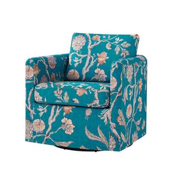 Cedric Modern Upholstered Slipcovered Swivel Chair|HULALA HOME