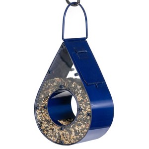 Good Directions Steel Rain Drop Fly-Thru Blue Novelty Bird Feeder 10" - 1 of 4