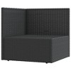 VidaXL Patio Corner Sofa with Cushions Black Poly Rattan - 3 of 4