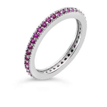 Shine By Sterling Forever Sterling Silver Rainbow Cz Baguette Eternity ...