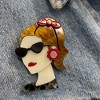 Wrapables Acrylic Fashion Brooch Pin for Sweaters, Coats, Scarves, and Bags, Glamour Girl - 4 of 4