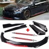 Front Bumper Lip Spoiler And Side Skirt Splitter Kit, Sturdy ABS Side Skirts Lip, Chin Spoiler Diffuser Protector, Front Bumper Lip Body Kit - 3 of 4