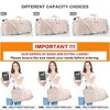 MaseiKar 80L Large Duffle Bag for Travel, 26' Travel Duffel with Shoe Compartment, Foldable Collapsible Gym Bag, Waterproof & Tear Resistant (Beige) - 3 of 4
