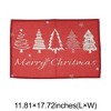 Unique Bargains Christmas Place Mats Christmas Tree Flax Red White 11.8"x17.7" 2 Pcs - 3 of 4