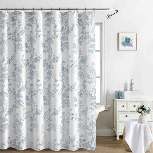 BAGOKIE 72"x72" Floral Cotton Blend Shower Curtain, Pack of 1 - 1 of 3