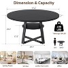 Round Dining Table for 4-6, 47.2" Farmhouse Kitchen Table with Storage, Circle Dinner Tables for Kitchen, Dining Room - 2 of 4