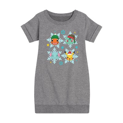 - Pokémon - Poké Flakes Graphic Short Sleeve Fleece Dress