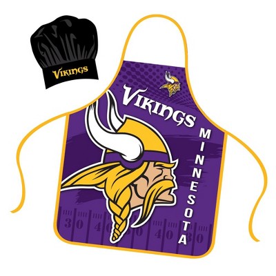 NFL Apron & Chef Hat Set, with Large Team Logo - Minnesota Vikings