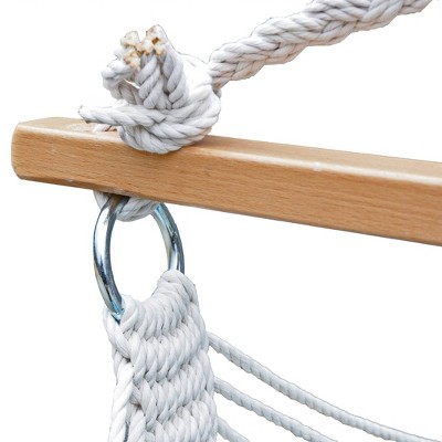 Green Cushioned Hanging Chair with Hardwood Spreader Bar