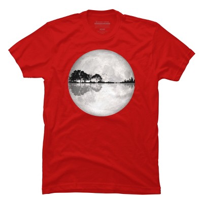 Men's Design By Humans Moonlight Nature Guitar II By Maryedenoa T-Shirt