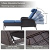 Buenhomino Outdoor Chaise Lounge Chairs Set, Set of 2 Wicker Patio Reclining Chairs with Adjustable Backrest and Cushion, Rattan Lounger for Pool - 3 of 4