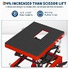Heavy-duty hydraulic motorcycle lift, 350lb capacity. Features wide deck, J-hooks & 4 wheels. Foot-operated for easy use with ATVs and dirt bikes - 2 of 4