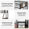 Kumasinova Twin Over Full Metal Bunk Bed with Trundle – Black Frame, No Box Spring Needed, Metal Bed Frame with Guardrails & 2 Ladders for Kids - 4 of 4