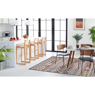 Light Grey Multi Geometric Synthetic 9' x 12' Area Rug