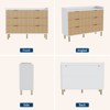 47.2" Fluted Wood Double Dresser with Metal Handles - Curved Design Wide Storage Organizer Cabinet for Bedroom, Living Room, Entryway - 4 of 4