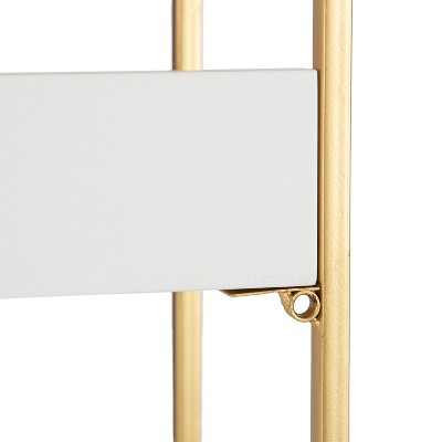 Elegant White and Gold 3-Tier Floating Wooden Wall Shelf