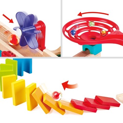 Colorful Wooden Marble Run Racetrack Set with 81 Pieces