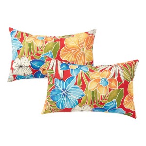 Kensington Garden 2pc 19"x12" Rectangular Outdoor Lumbar Pillows - 1 of 4