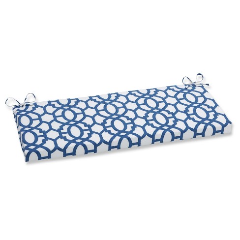 Outdoor Indoor Nunu Geo Ink Blue Bench Cushion Pillow Perfect