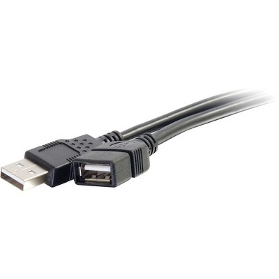 C2G 3m USB Extension Cable - USB 2.0 A to A for PCs and Laptops - 10ft - Type A Male USB - Type A Female USB - 10ft - Black