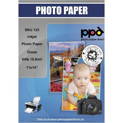 PPD Glossy Photo Paper 11x14" 50 sheets 240 gsm for Inkjet Printers
