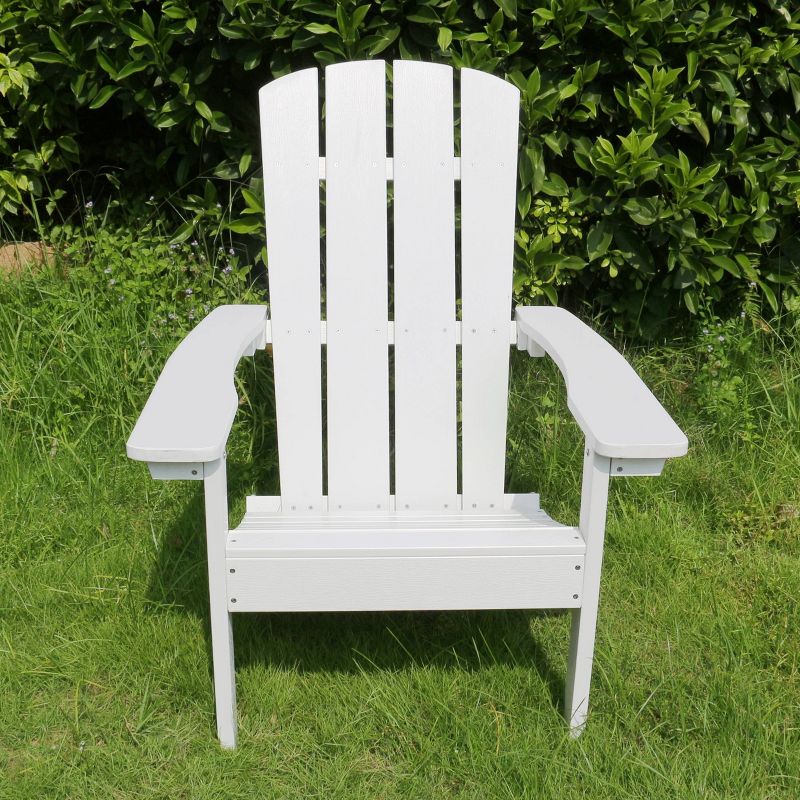 Lakeside Faux Wood Adirondack Outdoor Portable Chair White - Merry Products, 3 of 10