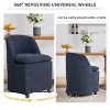 Modern Dining Chair Set Of 2,Chenille Dining Chair With Universal Wheels for Dining Room Or Living Room-Tanpinhause - 3 of 4