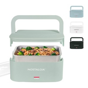 Nostalgia 32-Ounce Portable Heated Electric Lunch Box – Leak-Proof Silicone Sealed Lid, Foldable Carry Handle, Detachable Cord - 1 of 4
