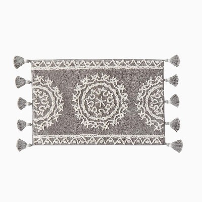 SKL Home Saturday Knight Ltd Medallia Visually Appealing 2-Tone Medallion Design - Gray