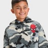 Boys' Spider-Man Faux Shearling Pullover Sweatshirt - Gray - image 2 of 4